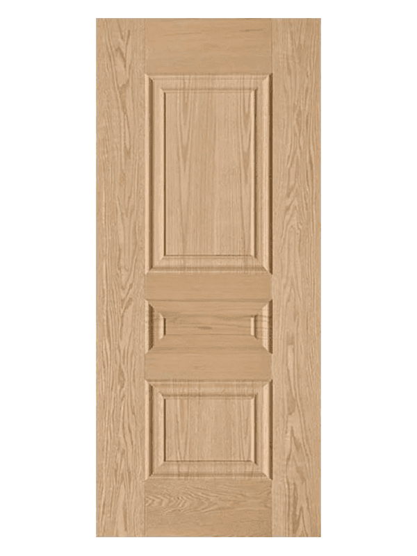 LIHE W2-007 Simple Oak Veneer Door 3 Panel Home Decoration