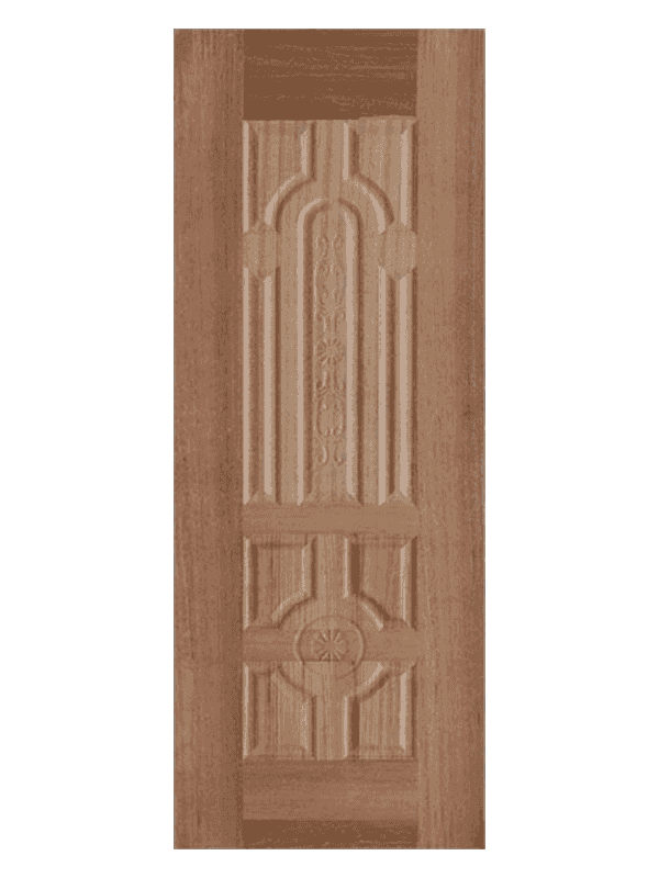 LIHE JS-014 Exterior Classic Teak Wooden Molded Veneer Door 